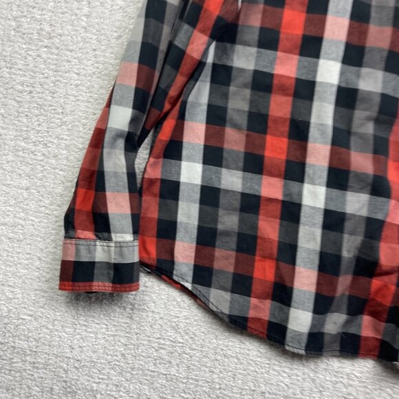 44mm Shirt Mens XL Black / Red Button Up Cotton Cowboy Legendary Work Western - Picture 11 of 14